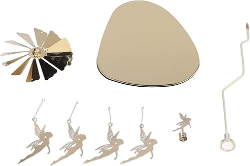 Portavelas giratorio, plato redondo, romántico, europeo, de acero inoxidable, para aromaterapia, portavelas dorado pequeño hada mágica (sin taza de