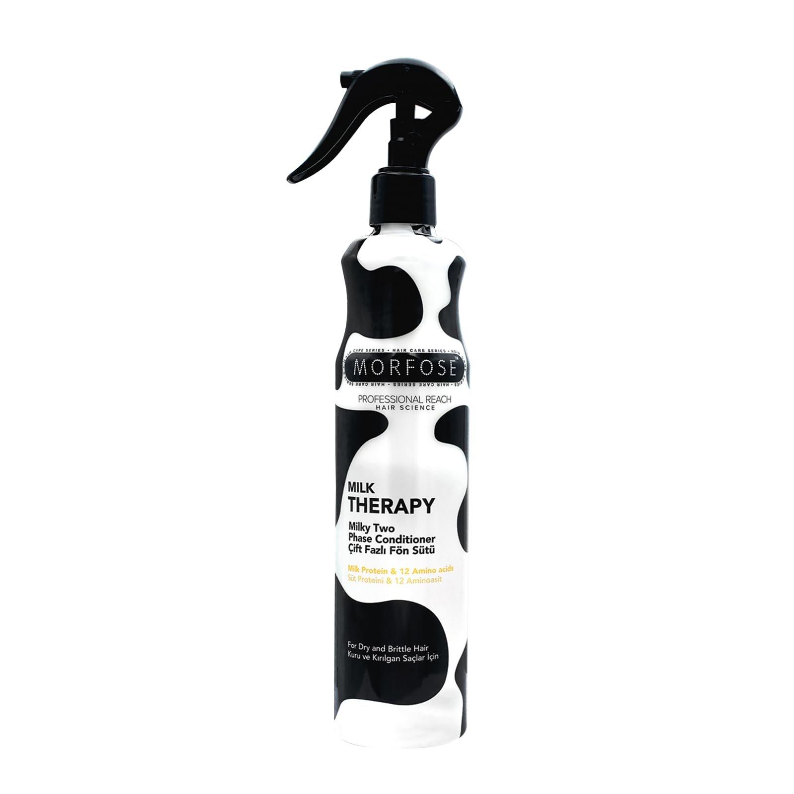 Morfose Milk Therapy 2 Phase Conditioner 400 ml – Leave-in Pflegespülung mit Milchprotein & Aminosäuren – Nährt, schützt & entwirrt trockenes Haar – Mit Hitzeschutz