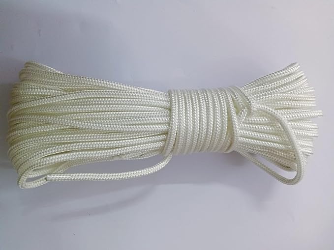 Image of Skywave Luxury Premium Ceiling Clothes Dryer Hanger with UV Protected Nylon Ropes I6 Nylon Ropes, 13 Abs Pipe Caps and 13 Rope Caps for Individual Drop-Down Ceiling Cloth Dryer Model, White
