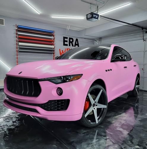 Image of WALLMATE Satin Light Pink Car Sticker Self Adhesive Bubble Free Vinyl Wrap for Car, Scooty, Cycle, Bike and Other Vihicle Interior & Exterior Decoration (Bubblgum Pink, 20X84 in)