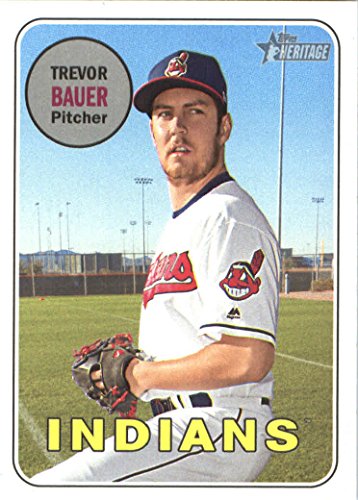2018 Topps Heritage #267 Trevor Bauer Cleveland Indians Baseball Card