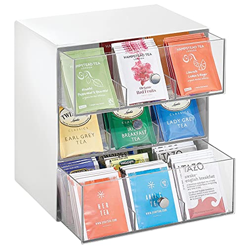 mDesign Aufbewahrungsbox für Teebeutel, Kaffeepads, Zucker usw. – kompakte Teekiste aus Kunststoff mit 27 Fächern… – Bild 7