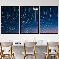 3 Piece Framed Canvas Wall Art Starry Sky Canvas Prints Home Artwork Decoration for Living Room,Bedroom - 16