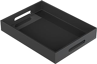 Acrylic Serving Tray with Handles-16x12x2.36Inch-Decorative Tray Letter ...