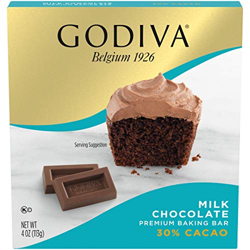 GODIVA Milk Chocolate Premium Baking Bar (4 oz Box. Pack of 12)