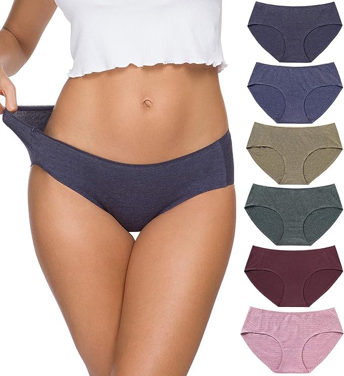 Image of LOURYN KOULYN Cotton Bikini Women's Breathable Panties Seamless Comfort Underwear (Pack of 6)