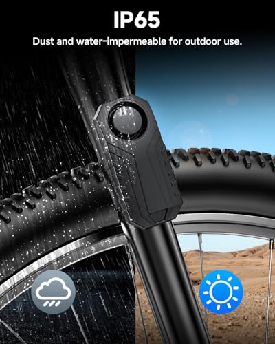 Onvian Upgraded USB Rechargeable Bike Alarm, Motorcycle Alarm with Remote,Waterproof Wireless Anti-Theft Vibration Motion Sensor Security Alarm System, Bike Accessories for Ebikes Bike Scooter Car