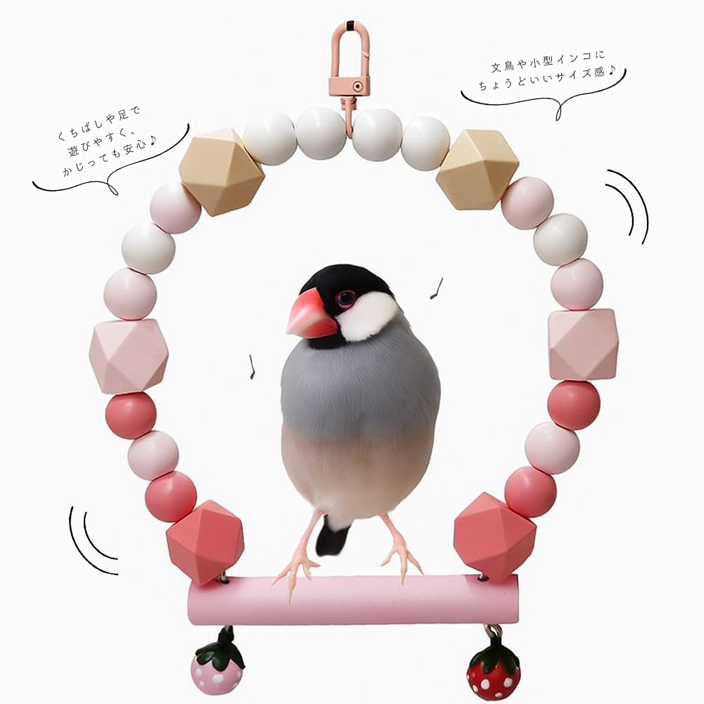 Amazon | moin moin 小鳥 インコ 止まり木 スタンド パーチ フープ 輪