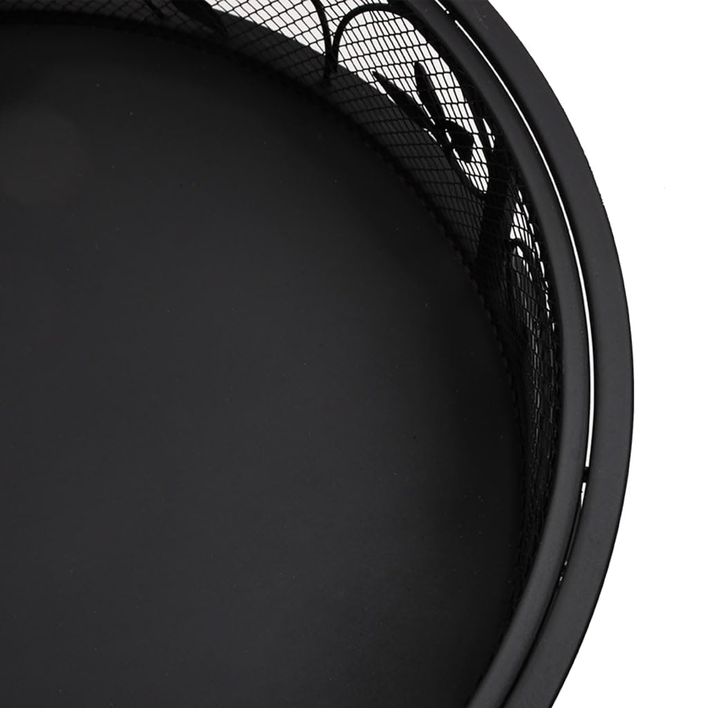 Generico Braciere con Attizzatoio 50 cm XXL in Acciaio,Nero,5kg,360063