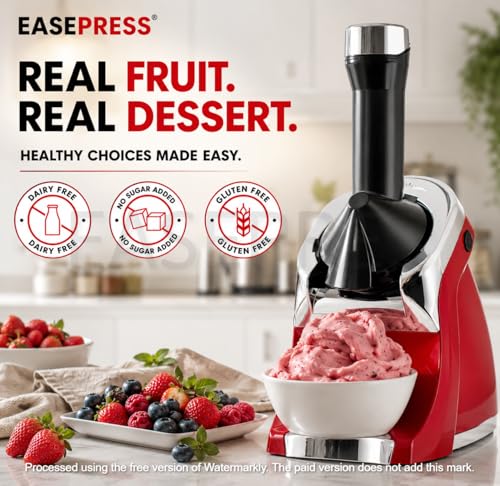 Image of EASEPRES Frozen Fruit Ice Cream Maker Machine | BPA Free Frozen Yogurt, Sorbet, Smoothie & Dessert Maker for Home & Kitchen | Ghar Par Fresh Frozen Desserts Banaye Easily
