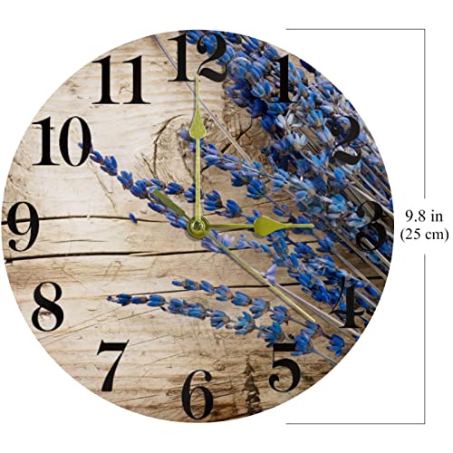 Horloge murale rétro de précision, mécanisme quartz silencieux bleu pour intérieur - 7