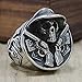 Vintage Cowboy Double Gun Skull Ring Men's Stainless Steel Punk Skull Ring Cool Male Hip Hop Biker Rings Jewelry Accessories