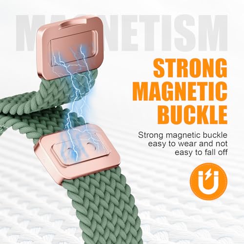 Image of BXUXOHS Magnetic Nylon Bands for Samsung Galaxy Watch 8 Band /Galaxy Watch 8 Classic,Braided Elastic Fabric No Gap Sport Strap for Galaxy Watch 8 /8 Classic 40mm 44mm 46mm men /women