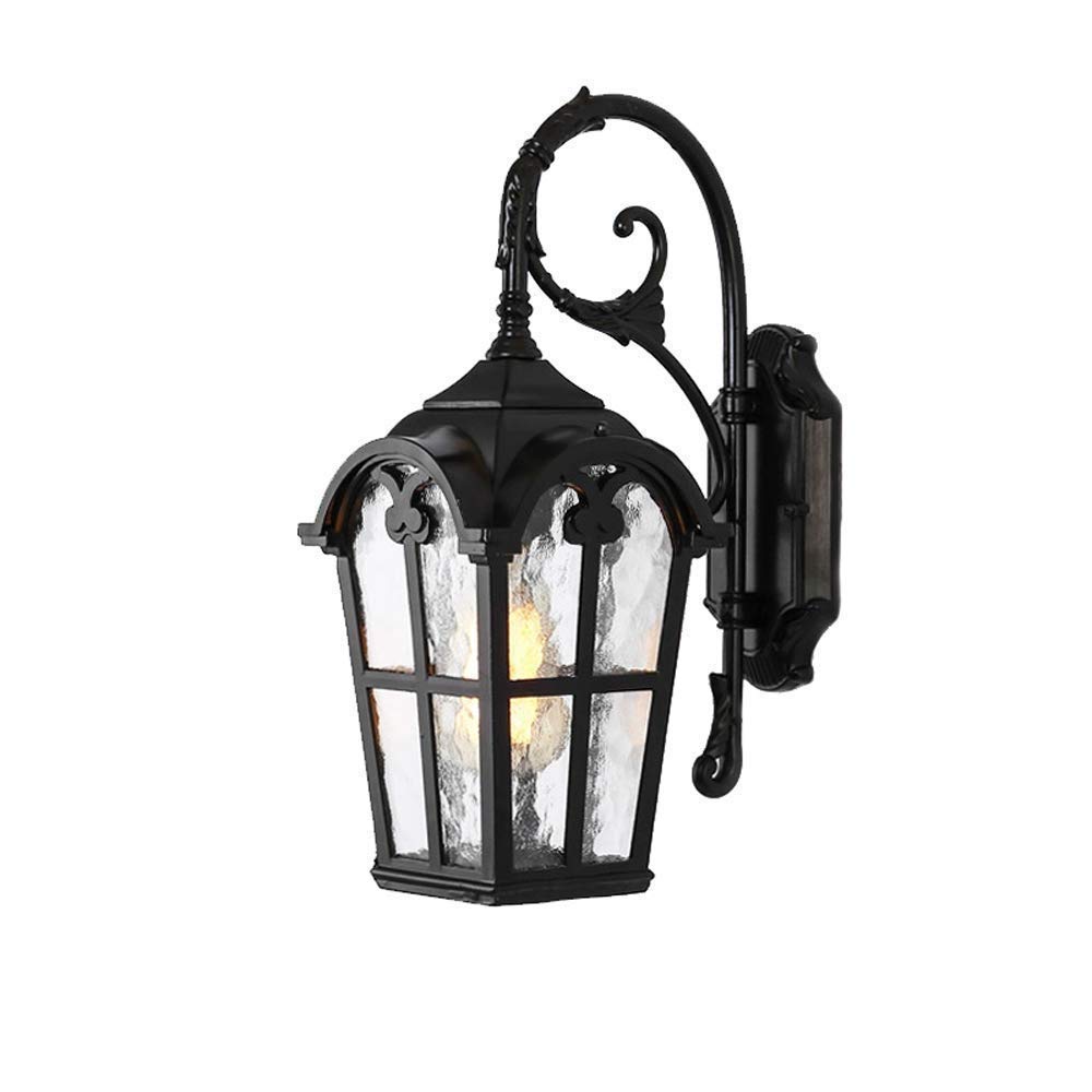 QUSYZD Lamp Post Lights Outdoor, Sconce Fixture Classic Glass Wall Lamp Architectural Waterproof Balcony Simple Lantern Door Garden Street Light Villa Courtyard Rainproof Anti,