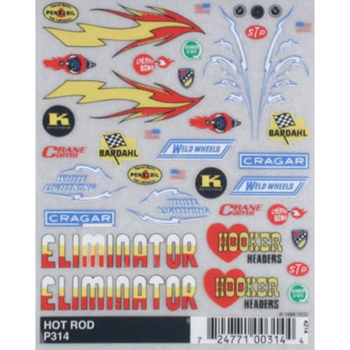Pinecar Dry Transfer Decals Hot Rod PIN314