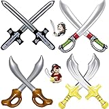 [Set pirata]: 2*spada pirata, 2*spada pirata, 2*spada scheletro pirata, 2*scimitarra pirata. 8 coltelli gonfiabili possono essere giocati in sicurezza e offrono ore di divertimento, oggetti di scena perfetti per le feste dei pirati.