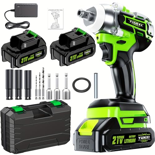 Image of Brushless Cordless Wrench - Industrial Grade Power Tool, Optional Lithium-ion Wrench,Suitable for Home And Car Maintenance And Repair Tools (Battery * 2+plastic box)