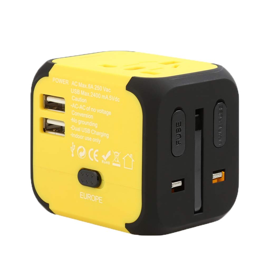 Caricabatterie di carica internazionale, adattatore di viaggio in tutto il mondo, spina di conversione di tipo C universale, molto adatta for il viaggio ( Color : E , Dimensione : 4usb(5.5*6.5*5cm) )