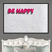 Framed Canvas Wall Art Pressed Quotes 3D Chic Inspirational Multicolor Pop Art Quotes Typography Ultra Whimsical - 16x24 inches