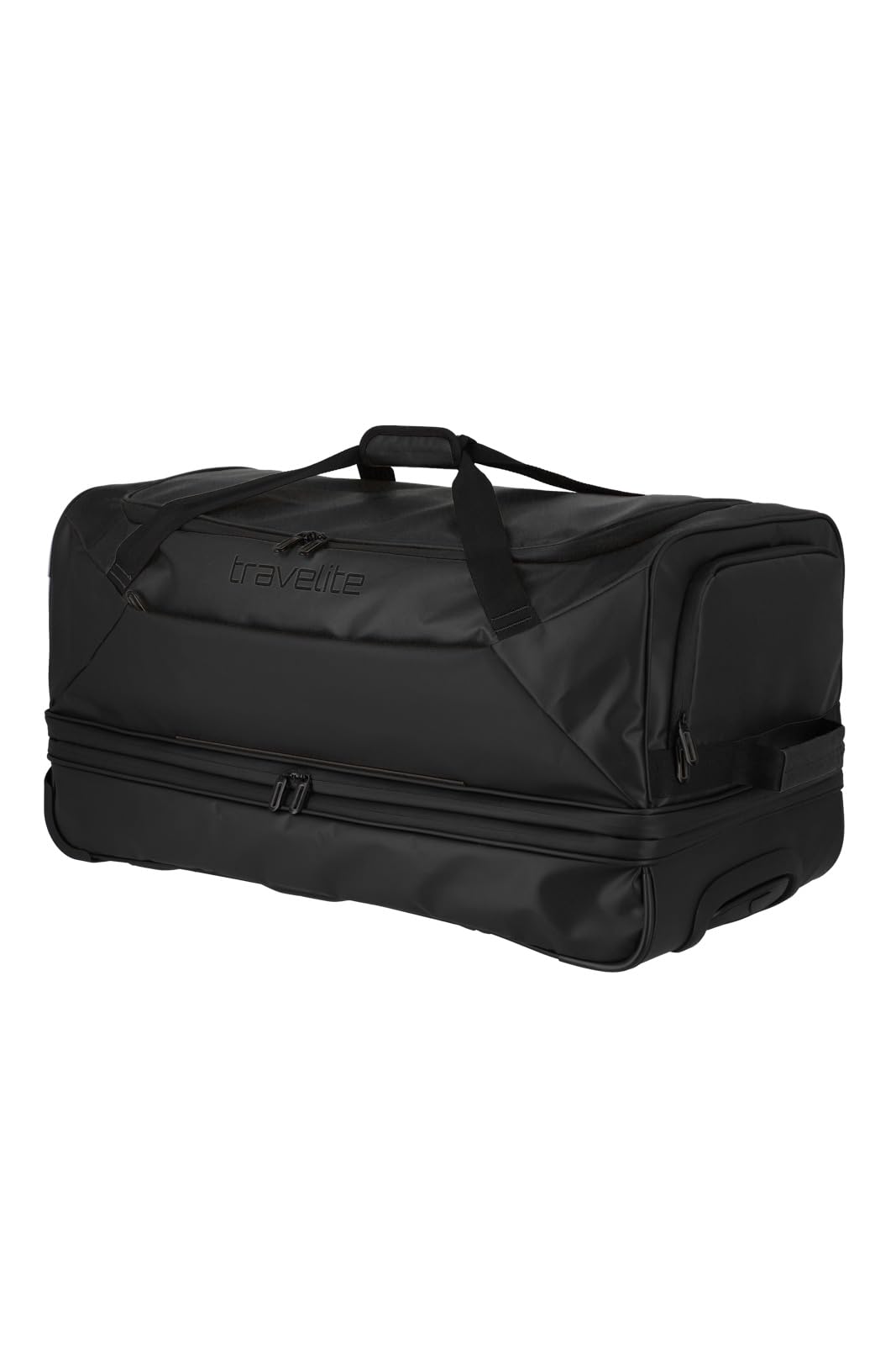 Travelite Bolsa de viaje trolley con ruedas de material repelente al agua, Basics equipaje blando con fuelle expansión, 70 cm, 98-119 litros, Negro