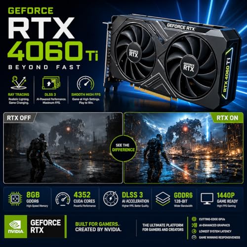 Image of Gaming PC Desktop Liquid Cooled - Ryzen 7 8700F up to 5.0GHz, GeForce RTX 4060 Ti, 16GB DDR5 RAM, 1TB NVME, WiFi 6 & BT 5.4, 9x ARGB Fans, Windows 11, Mechanical Keyboard & Mouse