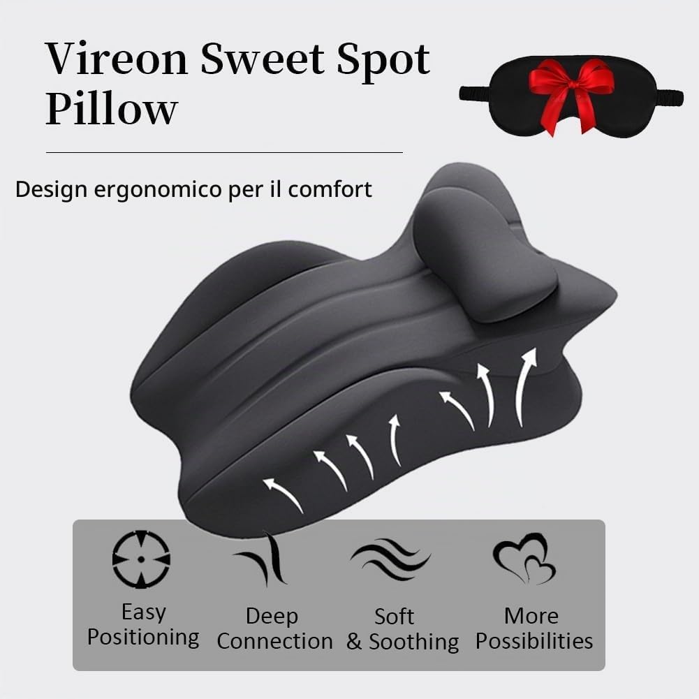 Cuscino, cuscino a coppia con inclinazione di 27°, perfetto per la postura, con imbottitura in memory foam e cotone a cuneo per adattarsi all'anca con supporto per la vita e il collo per tutte