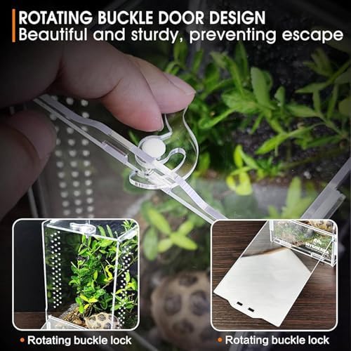 Cjuahsvior 2X Jumping Spider Enclosure, Tarantula-Enclosure Large Acrylic Terrarium, Reptile Enclosure Jumping Spider Accessories - 1