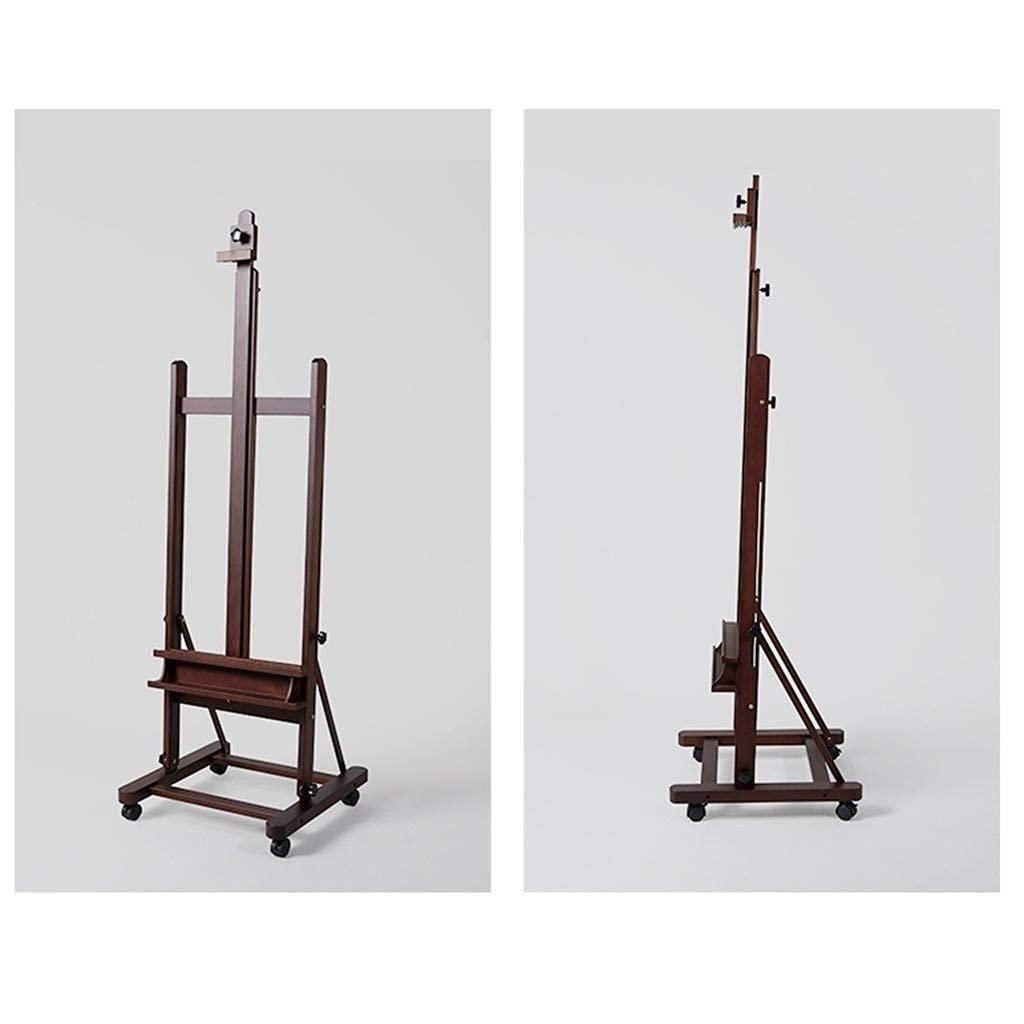 SAeWare Madera maciza, profesional, grueso, grande, con ruedas, 190-370 cm, altura ajustable (negro, 59,5 x 60 x 190 cm)