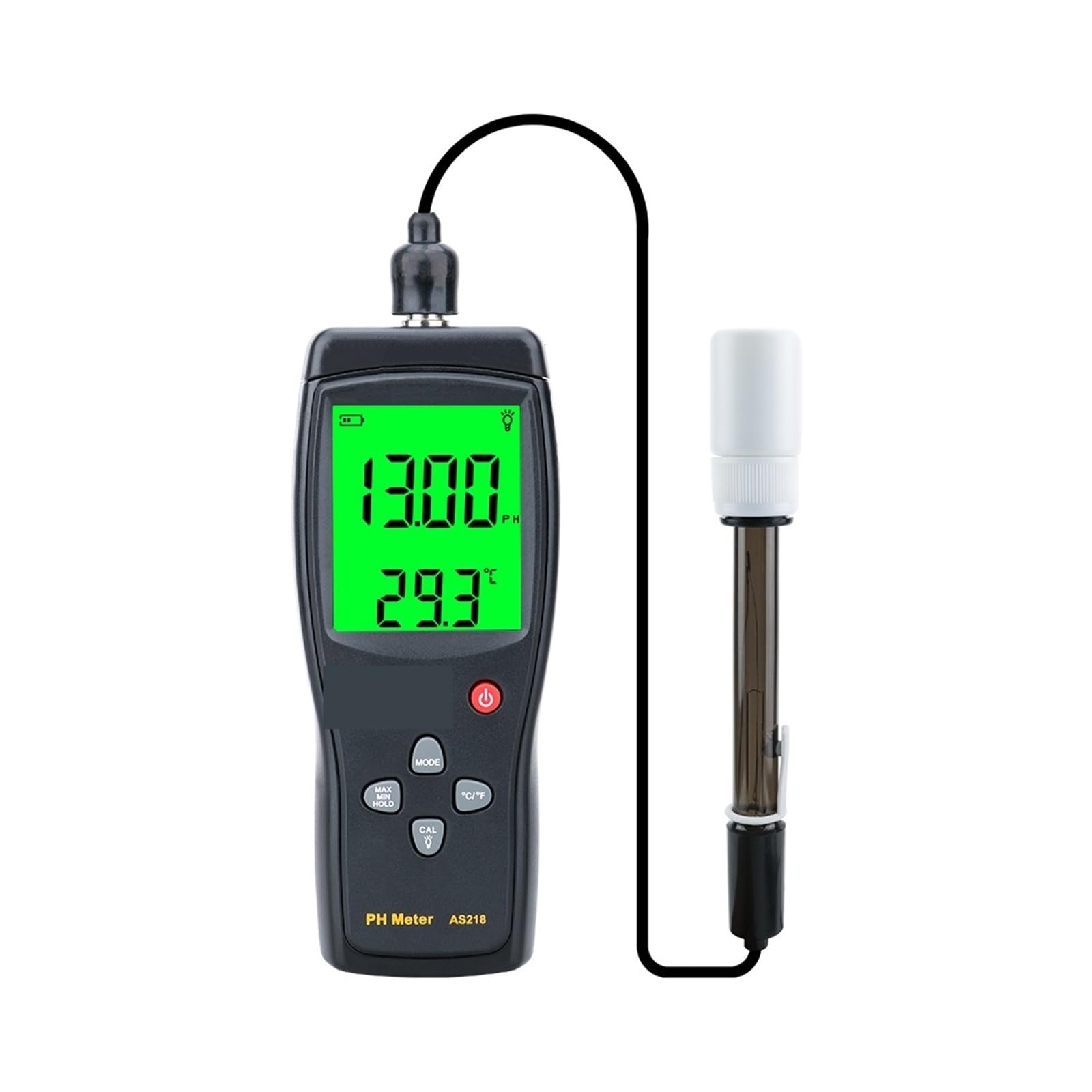 Feuchtigkeitsmesser, Digitales PH-Meter, Bereich 0,00 ~ 14, pH, Boden-PH-Tester, Aquarium-Poolwasser, Flüssigkeits-PH-Säuremessgerät, LCD-, AS218 für Garten, Bauernhof