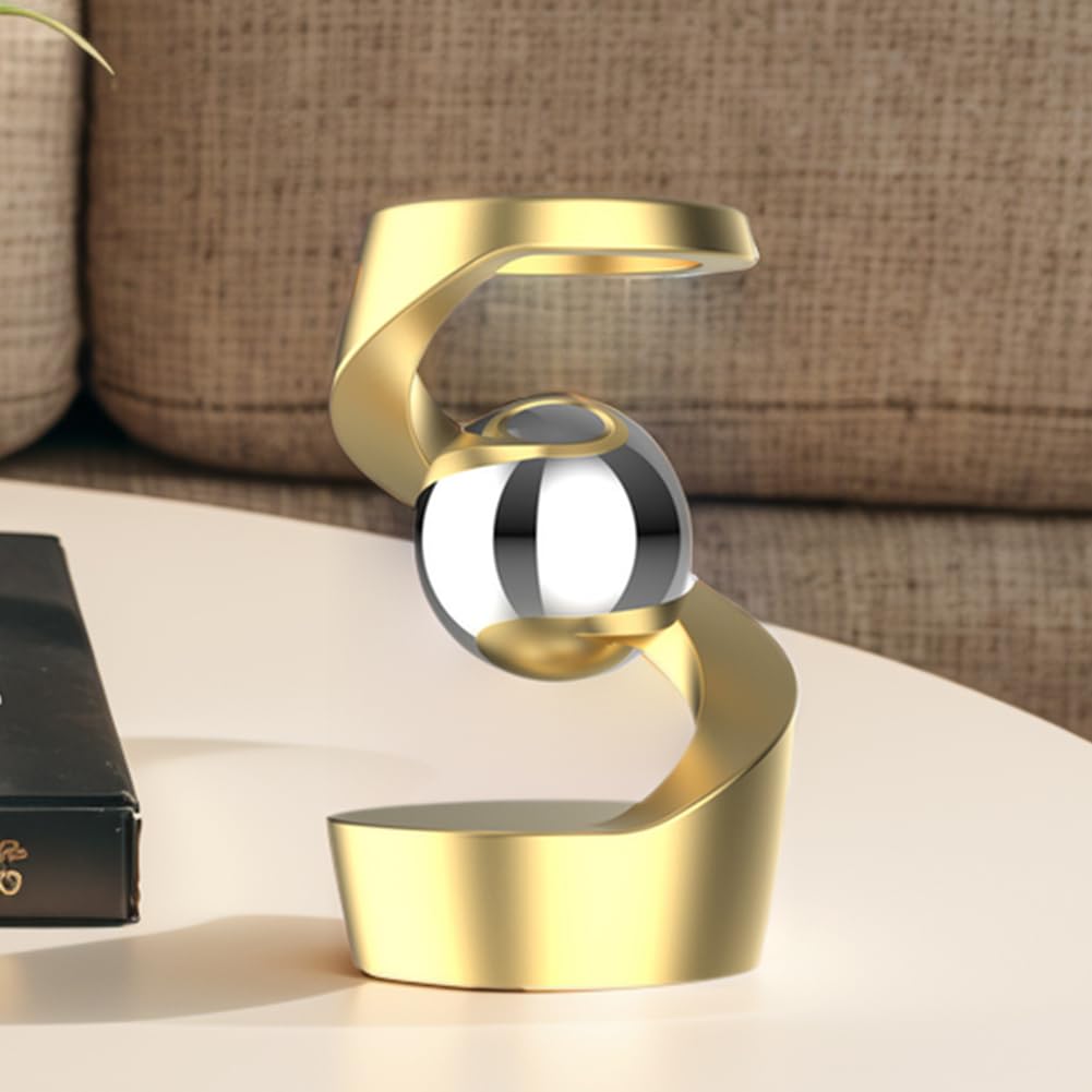 HTU Gravity Defying Kinetic Desk Toy Desktop Suspended Gyroscope Spinners Desktop Floating Gyroscope for Office Desk Decor for Adults - Image 4