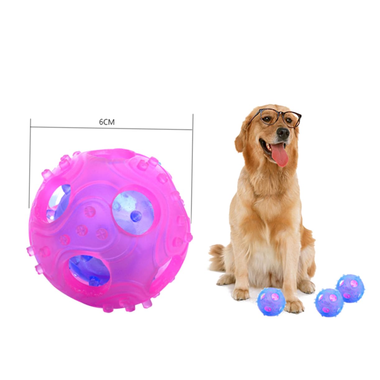 FRCOLOR 3piezas Pelota Interactiva De Dispensa De Comida Para Perros Juguete De Goma Para Entrenamiento y Ejercicio Color Aleatorio