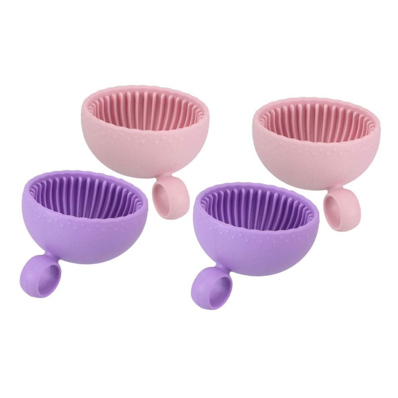 BESTYASH 4pcs Silicone Mini Makeup Brush Cleaning Bowl Portable Travel Brush Cleaner Container