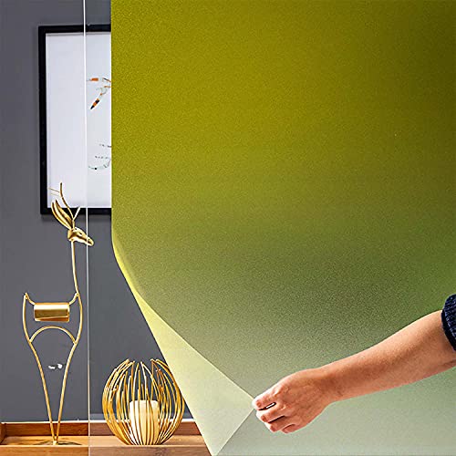 Ombre Pattern Window Films,Sun Kissed Summer Hot Beach Inspired Ombre Design Digital Printed Image Artwork Print Window Film Sun Blocking,Window Film For Living Room Bathroom,35.4" X 78.7" Yellow #TOP4