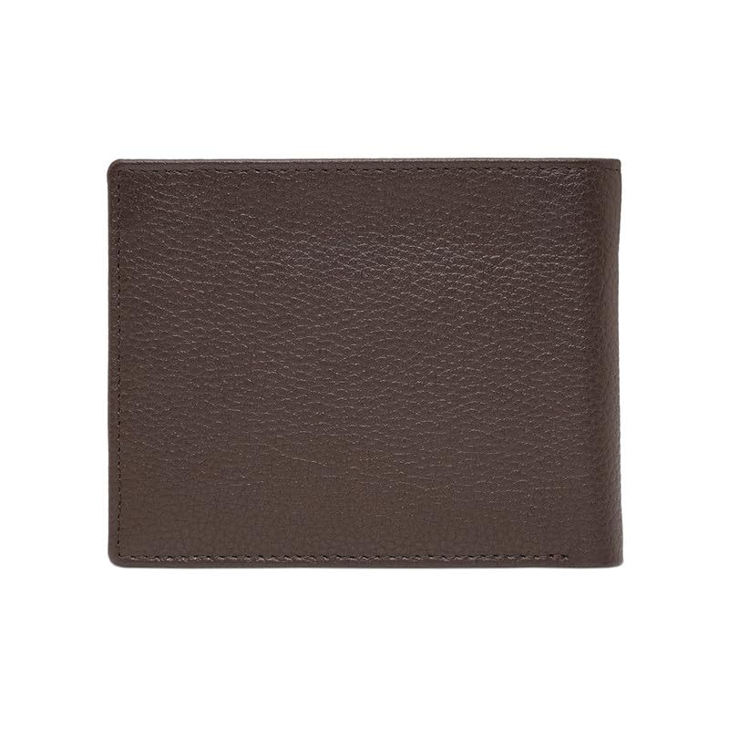 Image of United Colors of Benetton Men's Genuine Leather Passcase Wallet Gladbeck - Brown | High Capacity Bifold with 12 Card Slots, 2 Compartments & Id Window | Stylish Purse of Gents