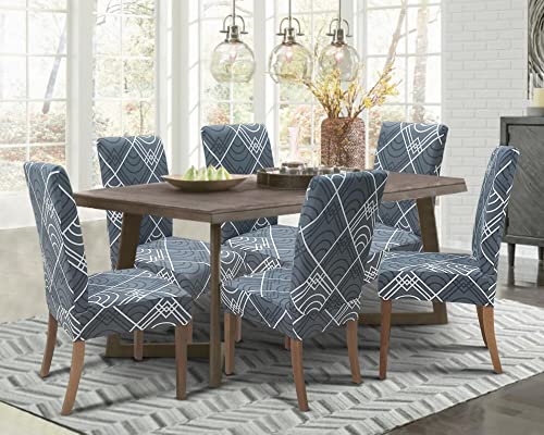 Image of SPRINGRICO Chair Covers for Dining Room 6 Pack, Stretch Dining Chair Cover, Washable Spandex Kitchen Parsons Chair Slipcovers, Removable Seat Protector for Home or Party ( Set of 6, Bora Bora)