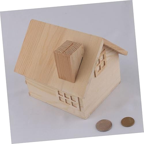 Miniatura 8 de Toyvian Hucha de la casa hucha retro cajas para guardar juguetes hucha divertida casa inacabada niños inacabable hucha ahorro dinero olla niño