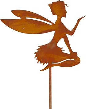 jeerbly Fairy Silhouette Statue Garden Decor,Butterfly Dancing Girl Fairy Stake,Metal Silhouette Sculpture Tree Art Yard Decor for Indoor Outdoor,E