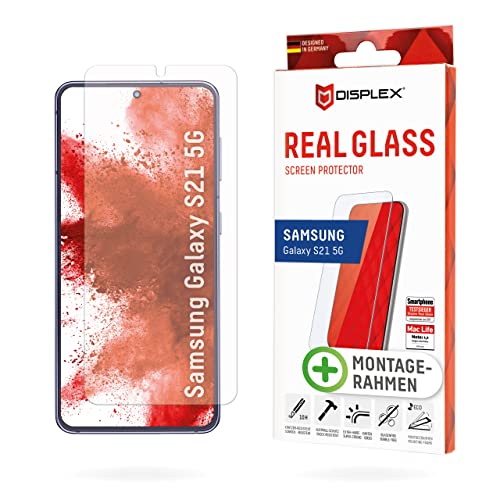 Schutzglas für Samsung S21 5G (10H), kristallklar, mit Eco-Montagerahmen
