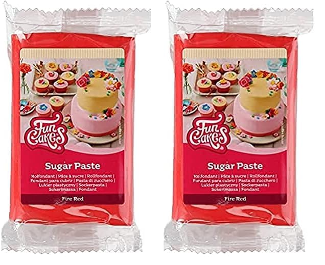 FunCakes Pasta De Azúcar Rojo Fuego 250 G (Paquete de 2)