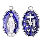 ZHENYIN 12pcs Saint Mary Virgin Miraculous Medal Rosary Catholic Big Charms DIY Necklace Bracelets Jewelry Making (0108)