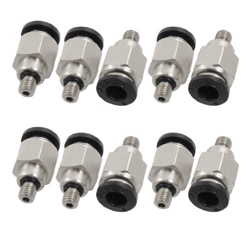 sourcing map Conector Manguera, Racor Neumatico Recto, Tubo de 6mm Diámetro Exterior x M5 Macho, Adaptador Manguera Tubo, Enchufe Rapido Neumatico, 10 Piezas