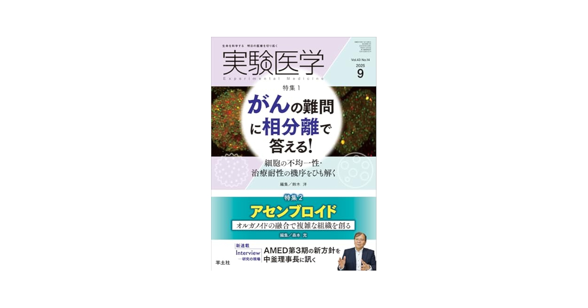 実験医学 2025年9月 Vol.43 No.14 特集1：がんの難問に相分離で