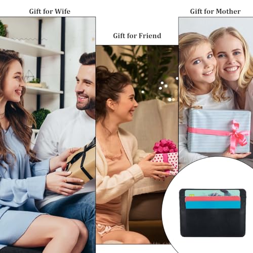 Ouligay 2Pcs Slim Credit Card Wallet for Men Women Thin Slim Credit Card Holder PU Leather RFID Blocking Pocket Mini Small Wallet with ID Window 7