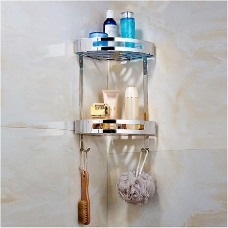 Amazon お風呂 収納 吊り下げ 浴室コーナー棚ウォールはインストールするためにフック2ティア掘削簡単に吊るすとステンレス鋼の防錆シャワーシェルフをマウント Dhpzn 6 25 浴室用ラック ホーム キッチン オンライン通販