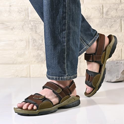 Image of Centrino Sandals for Men | Stylish Men's Casual Sandal for Office & Travel | Comfortable Sandals with Grip Insole & Quality (8144)