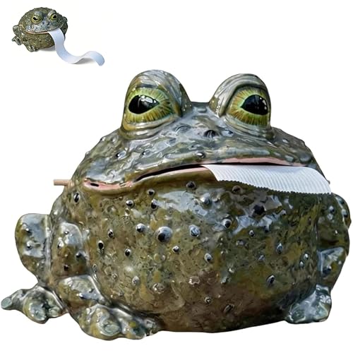Funny Toad Tissue Holder Frog Toilet Paper Holder Novelty Tissue Box Cover Whimsical Bathroom Decor Cute Animal Tissue Holder for Bathroom Kitchen Desk Funny Home Decor Gift