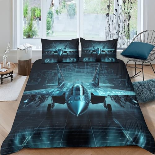 Housse de couette avion 3D microfibre anti-transpiration pour lit double