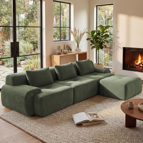 GRUSIGN 108'' Modular Boneless Sofa,Sectional Couch for Living Room