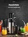 QCen Juicer Machine, 500W Centrifugal Juicer Extractor with Wide Mouth 3” Feed Chute for Fruit Vegetable, Easy to Clean, Stainless Steel, BPA-free (Black)