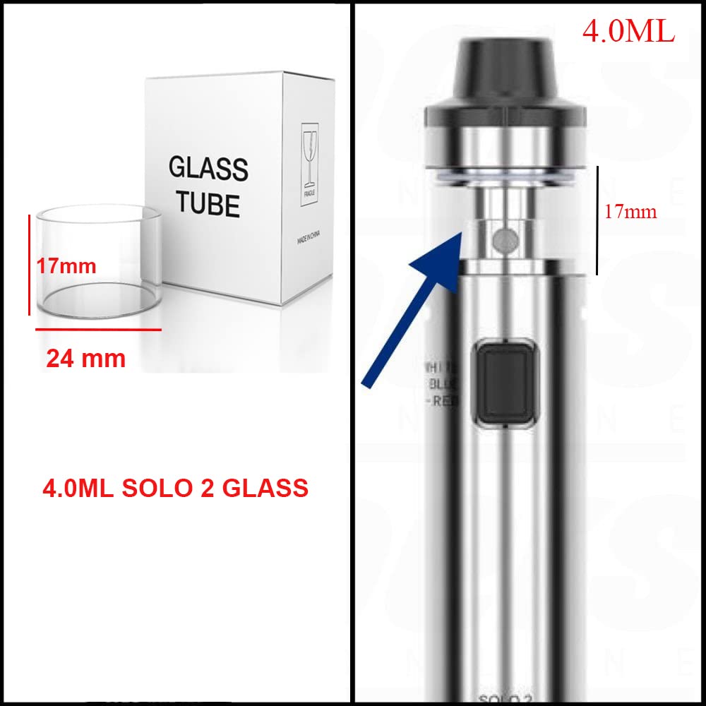 1PC Vaptio Solo 2 Ersetzen Sie das Glasrohr 4,0 ml Zerstäuber für elektronische  Zigaretten, Glasröhre, Größe 24 mm x 17 mm, keine E-Flüssigkeit, kein  Nikotin: Amazon.de: Elektronik & Foto